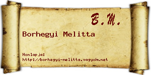 Borhegyi Melitta névjegykártya